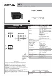 1 • INSTALLATION ! USER'S MANUAL - gefran.cz