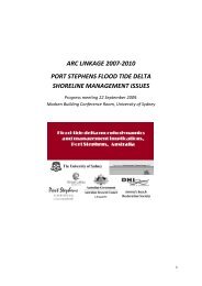 arc linkage 2007-2010 port stephens flood tide delta shoreline