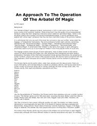 An Approach To The Operation Of The Arbatel Of Magic