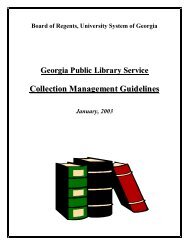 Collection Management Guidelines - Georgia Public Library Service