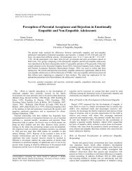 Perception of Parental Acceptance and Rejection in Emotionally ...