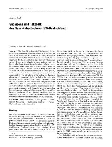 Subsidenz und tektonik des Saar-Nahe-Beckens (SW-Deutschland)
