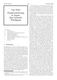 Postprivatisierung in Japan: Eine kritische Würdigung