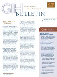 BULLETIN - Grantmakers In Health