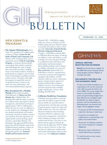 BULLETIN - Grantmakers In Health