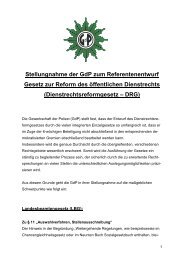 Stellungnahme der Gewerkschaft der Polizei zur Verordnung der ...