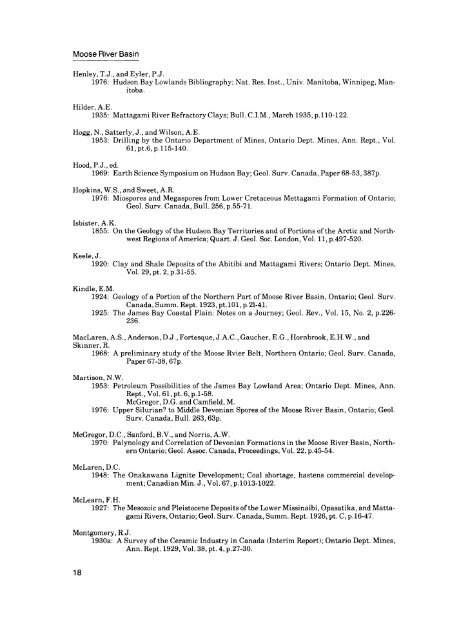 Moose River Basin: geology and mineral potential - Geology Ontario