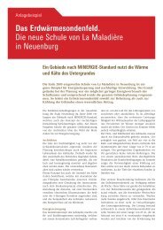 Das Erdwärmesondenfeld. Die neue Schule von La ... - Geothermie