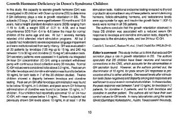 Growth Hormone Deficiency in Down's Syndrome ... - GGH Journal