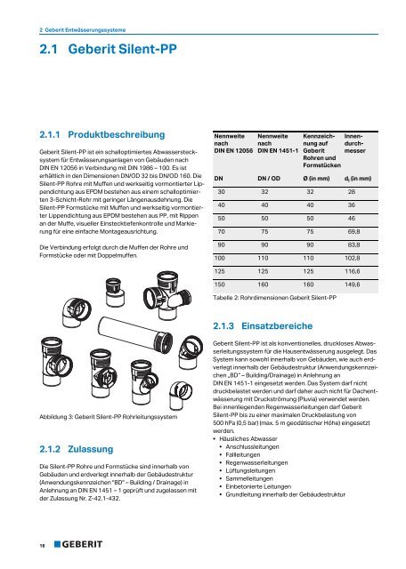 Leitfaden für die Planung, Dimensionierung, Verlegung ... - Geberit