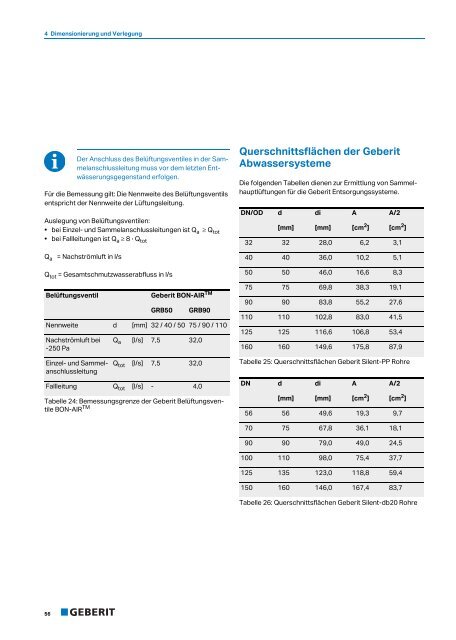 Leitfaden für die Planung, Dimensionierung, Verlegung ... - Geberit