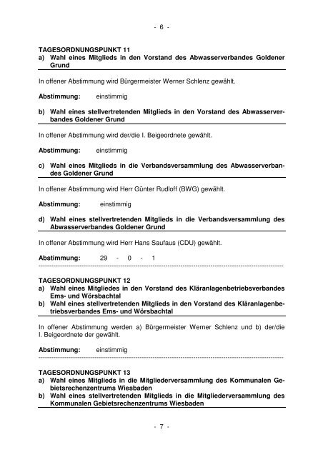 Protokoll der Gemeindevertretersitzung vom 02.05.2011