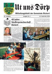 40 Jahre Siedlergemeinschaft Rickert - Gemeinde Rickert