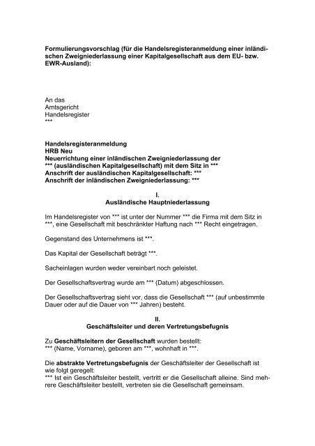 Handelsregister ausland Handelsregister ausland