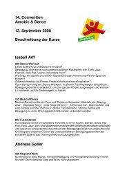 14. Convention Aerobic & Dance 13. September 2008 Beschreibung ...