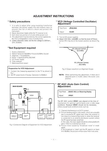 ADJUSTMENT INSTRUCTIONS