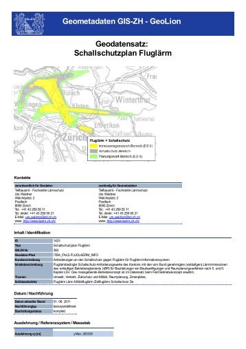 Schallschutzplan Fluglärm - GIS-ZH - Kanton Zürich