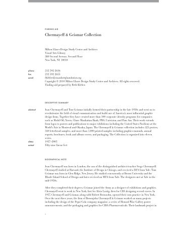 Chermayeff & Geismar Collection - Milton Glaser Design Study ...