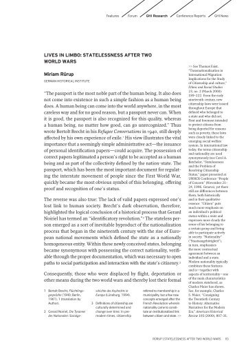 LIVES IN LIMBO: STATELESSNESS AFTER TWO WORLD WARS ...