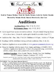 Annie audition info (2) - SUNY Geneseo