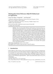 Multiquadric Finite Difference - Global Science Press