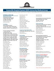 Greenville Hospital System (GHS) University Medical Group (5/11)