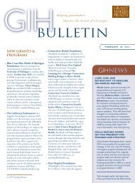 GIH Bulletin: February 18, 2013 - Grantmakers In Health