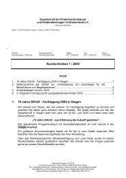 Rundschreiben 1 / 2005 1. 10 Jahre GKinD - Fachtagung 2005 in ...