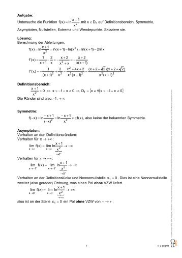 Kurvendiskussion Logarithmusfunktionen.pdf - gilligan-online