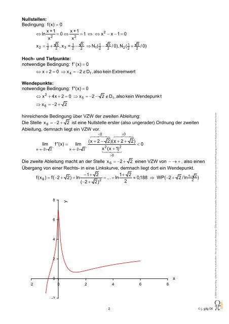 Kurvendiskussion Logarithmusfunktionen.pdf - gilligan-online