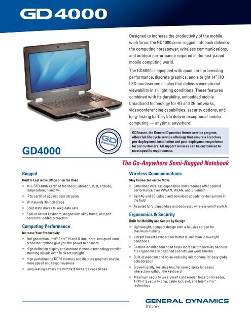 GD4000 data sheet (PDF) - General Dynamics Itronix