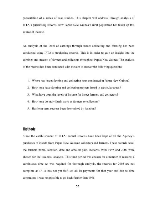 Rob Small's Masters Thesis: Uptake and the success of insect ...