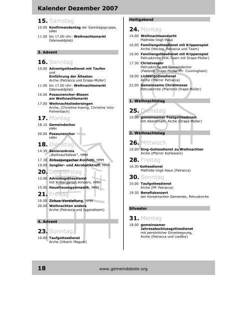 Dezember 2007 / Januar 2008 - Gemeindebote