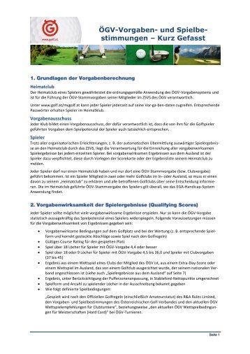 ÖGV-Vorgabensystem - Österreichischer Golf-Verband
