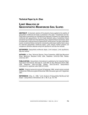 limit analysis of geosynthetic-reinforced soil slopes - IGS ...