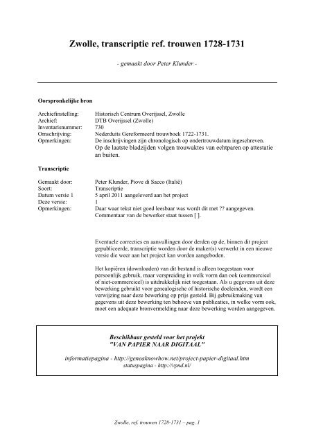 transcr. trouwen 1728-1731 - Geneaknowhow.net
