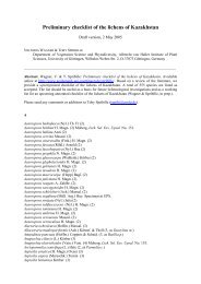 Preliminary checklist of the lichens of Kazakhstan