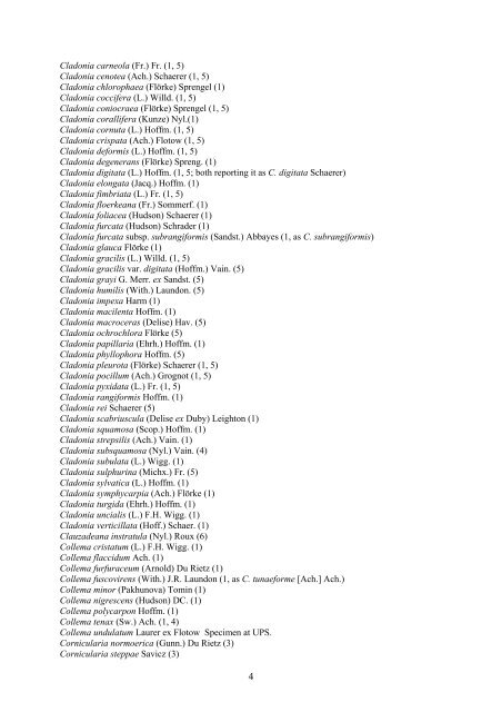 Preliminary checklist of the lichens of Kazakhstan