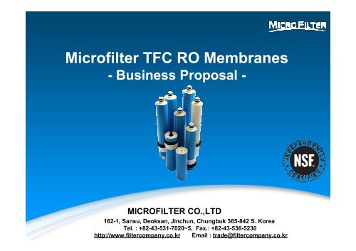 Microfilter TFC RO Membranes - Gobizkorea