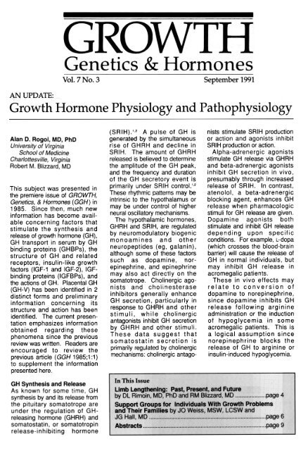 an update: growth hormone physiology and ... - GGH Journal