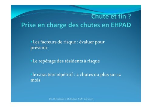 chutes en EHPAD Fouassier Boiteux - Geronto-Normandie