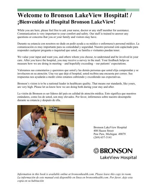 Welcome To Bronson Lakeview Hospital Bronson Total Health Care