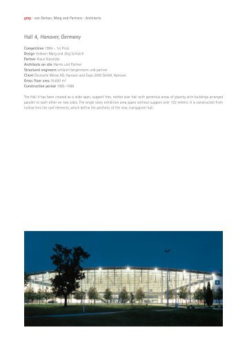 Hall 4, Hanover, Germany - gmp Architekten von Gerkan, Marg und ...