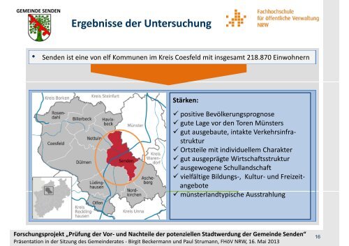 Abschlussbericht zum Forschungsprojekt - Gemeinde Senden