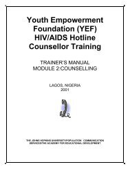 Youth Empowerment Foundation (YEF) HIV/AIDS Hotline Counsellor