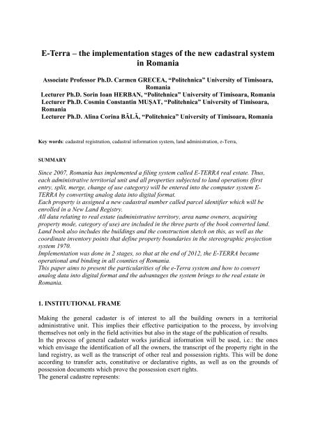 E-Terra – the implementation stages of the new cadastral system in ...