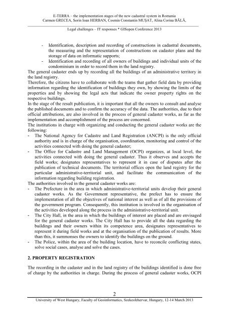 E-Terra – the implementation stages of the new cadastral system in ...