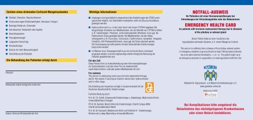 notfall-ausweis emergency health card - Netzwerk Hypophysen- und ...