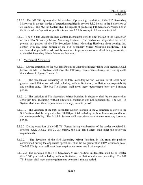 spe-o-g0039 m2 tilt system design requirements document