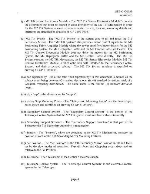 spe-o-g0039 m2 tilt system design requirements document